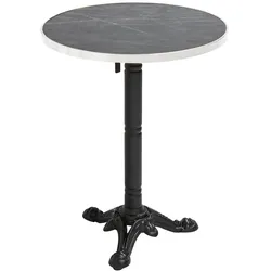 Oviala Business Runder Esstisch 60 cm neigbar Marmor schwarz/silber und schwarzes Bein