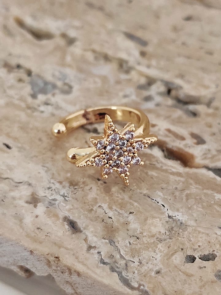Nakkash Vergold. Earcuffs mit Zirkonia - onesize