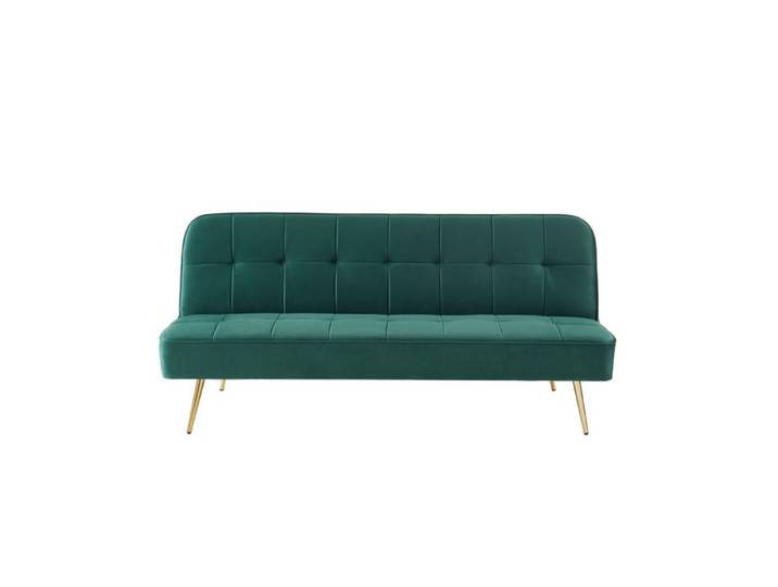 Banquette AROMA en velours vert 3 places convertible
