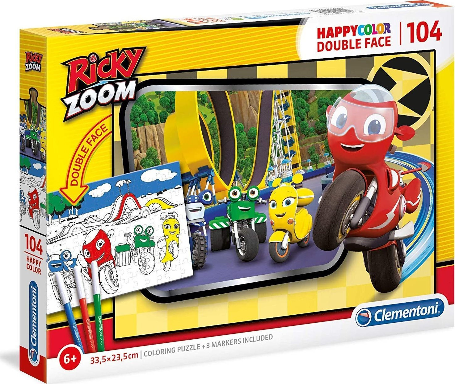 Clementoni Dubbelzijdige Puzzel Ricky Zoom, 104 stukjes