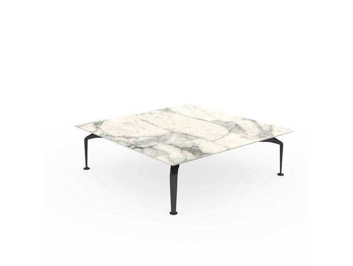TALENTI table basse d'extérieur 120x120 cm CRUISE ALU Collection Icon (Graphite - Grès Calacatta, aluminium peint)