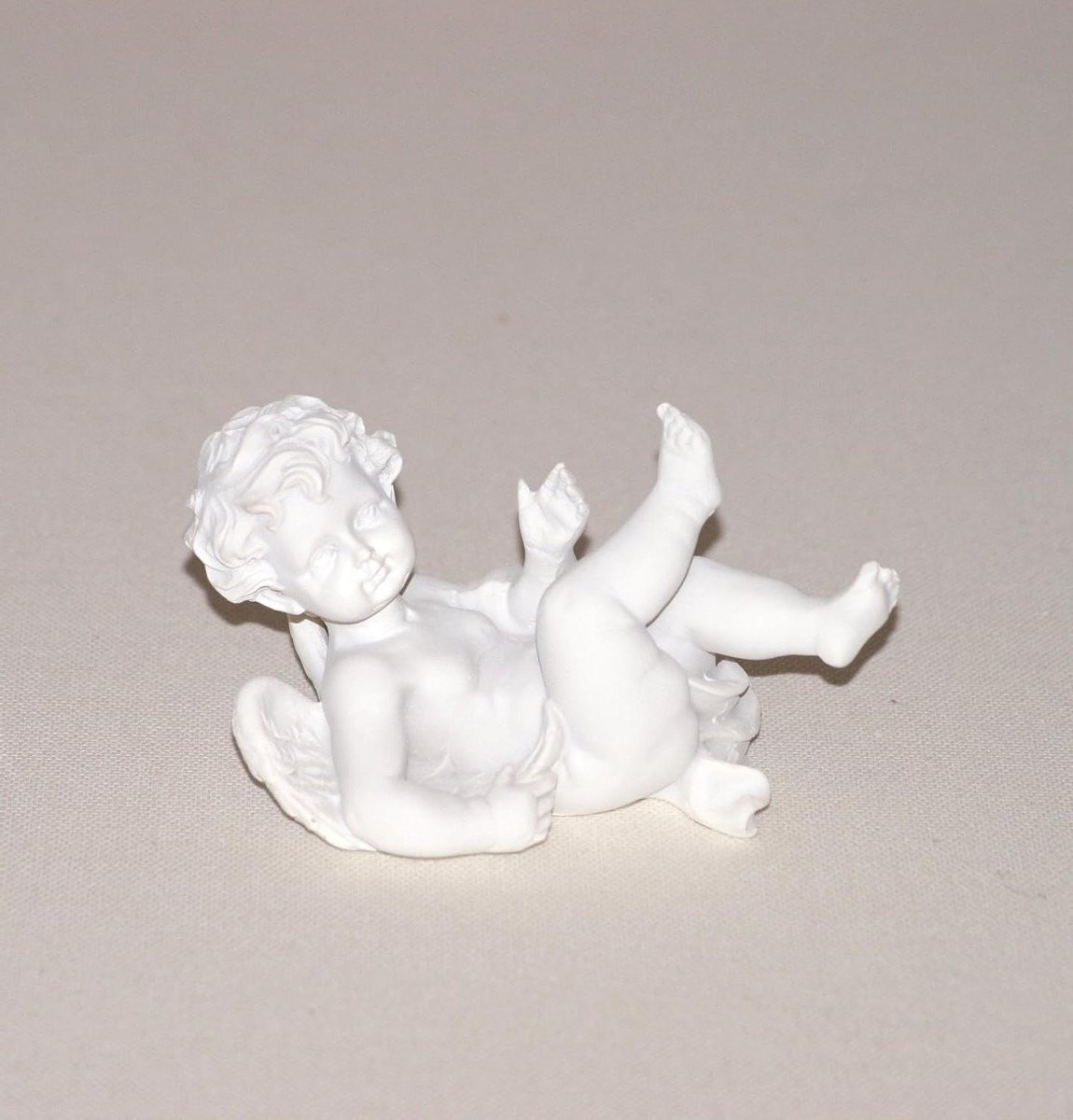 Wit Engelfiguur Decoratie Beeldje Hoogte: 8 cm