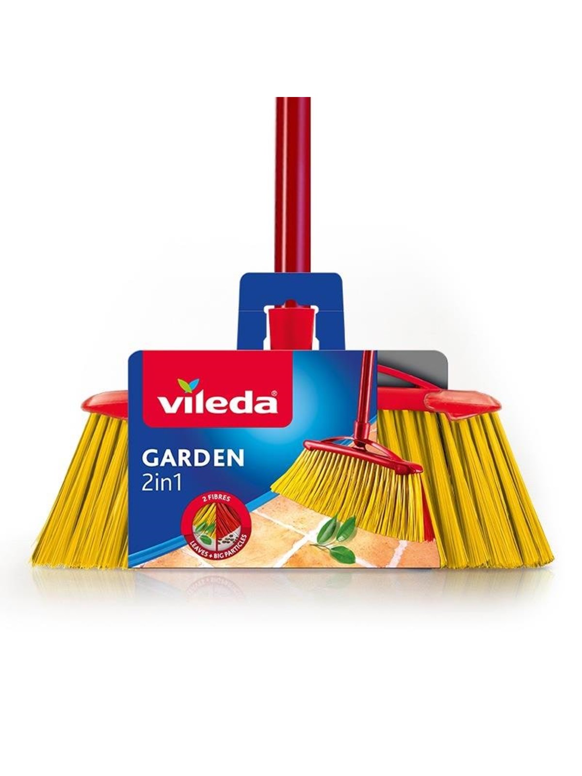 Vileda Broom 2in1 Garden Outdoor (red/yellow)