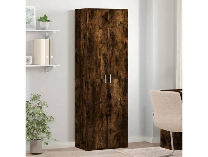 Buffet haut chêne fumé 60x35x180 cm bois d'ingénierie 3276669