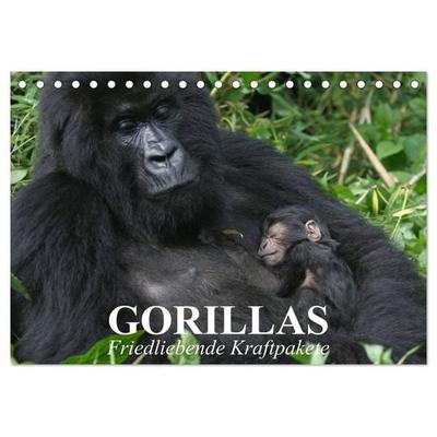 Gorillas. Friedliebende Kraftpakete (Tischkalender 2027 DIN A5 quer), CALVENDO Monatskalender