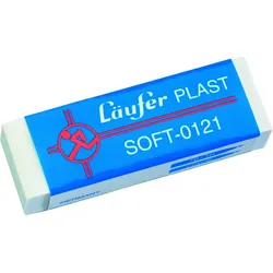 Läufer Radierer Plast Soft 0121 65x21x12mm weiß Packung mit 20 Stück