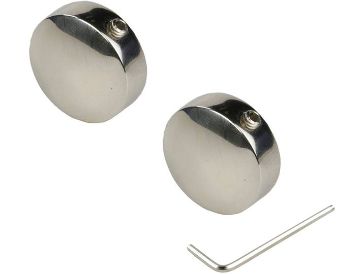 Gardinenstangen-Endstück LIEDECO Endstück, Endknopf nickel-glanz Celebration Consul - 2 Stück Gr. 1, grau (nickelfarben), H:2,3cm L:0,9cm, Gardinenstangenendstücke, Gardinenstangen-Endstück, Endstück, Endknopf
