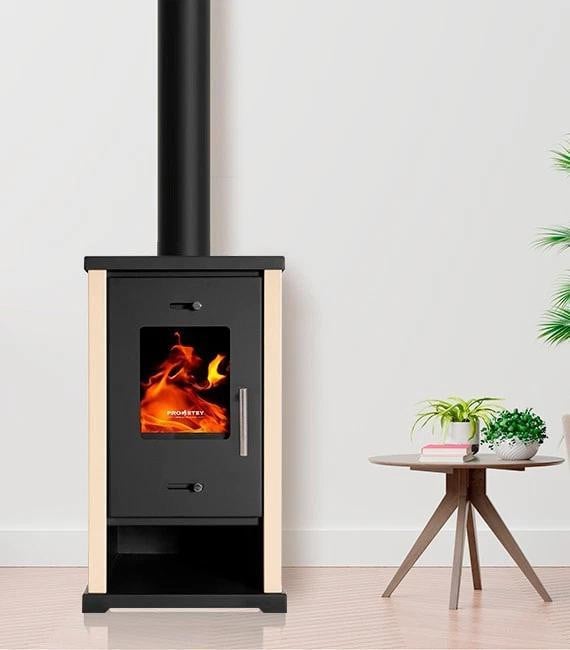 Prometey EKO Mini 6,4 kW Houtkachel - Ivoor