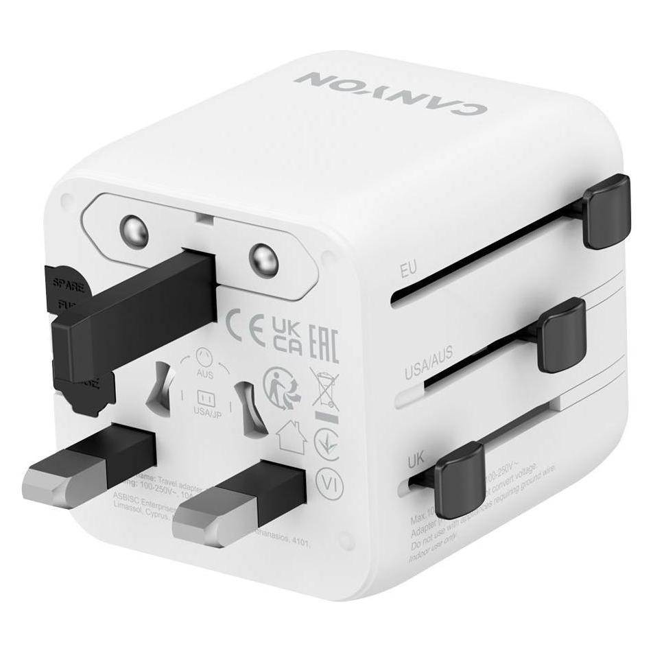 Canyon Travel Adapter OnTour One EU/UK/US/AUS White 5291485019310 (CNS-TA1005W)