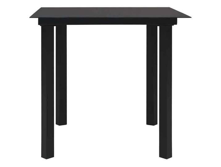 “Solde août Table terrasse - Noir - Table à dîner de jardin - 1 PC - Noir 80x80x74 cm Acier et verre_49377
