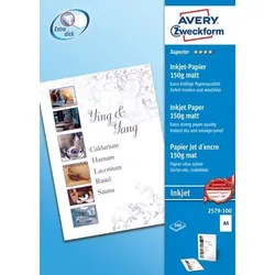 AVERY Zweckform Fotopapier 2579-100 DIN A4 150 g/m2 Weiß 100 Blatt