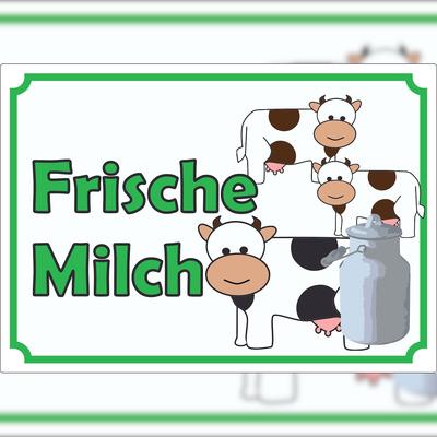 HB-Druck Werbeaufkleber Aufkleber Frische Milch A3 (297x420mm)