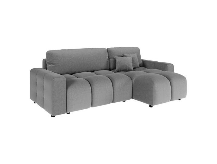 Ecksofa, Grau, 233x142 cm, Textil, 4-Sitzer, L-Form & Schlaffunktion, Livetastic