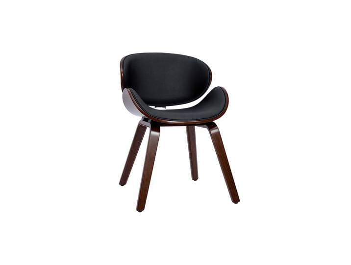Chaise design noir et bois foncé noyer WALNUT