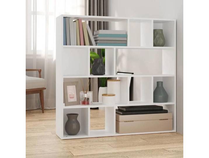 Book Cabinet/Room Divider White 41.3 x9.4 x40.2