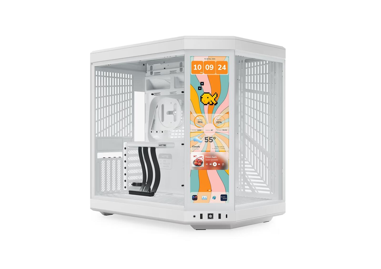 HYTE PC Gehäuse Y70 Infinite mit Touch Schnee-Weiß CS-HYTE-Y70TTI-WW