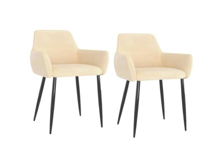 UYPTERF Esszimmerstühle 2 STK. Creme Samt mit Metallbeinen und Rückenlehne 2 Stk., Creme, Samtbezug, Metallbeine, Rückenlehne, Esszimmer, Küche, modern, stabil, robust