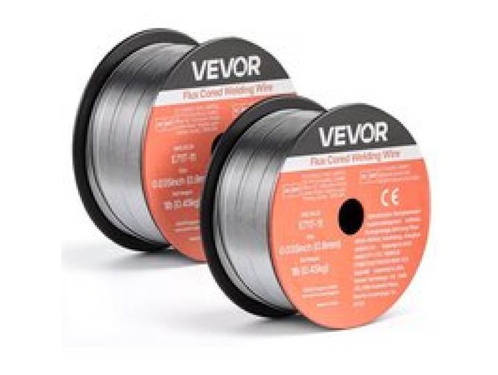 VEVOR Fülldraht 0,9 mm, MIG-Schweißdraht E71T-11, 0,45 kg Gaslose Drahtrolle mit Geringer Spritzerbildung für Alle Schweißpositionen, Selbstschützend für den Außeneinsatz (2 Rollen)