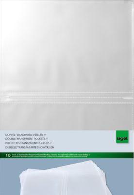 Sigel Doppel-Transparenthüllen, Format A5, für Speisekarten-Mappen mit Gummi-Bindung, Kunststoff, transparent, 10 Stück