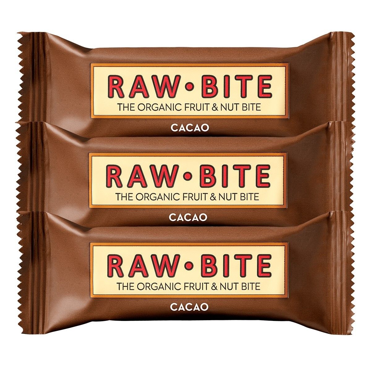Rawbite Bio Riegel, Kakao 3x50 g Riegel