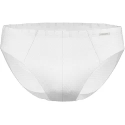 AMMANN Herren Slip - Mini Slip Cotton & More, Ton-in-Ton Streifen, Baumwollmischung Weiß / L