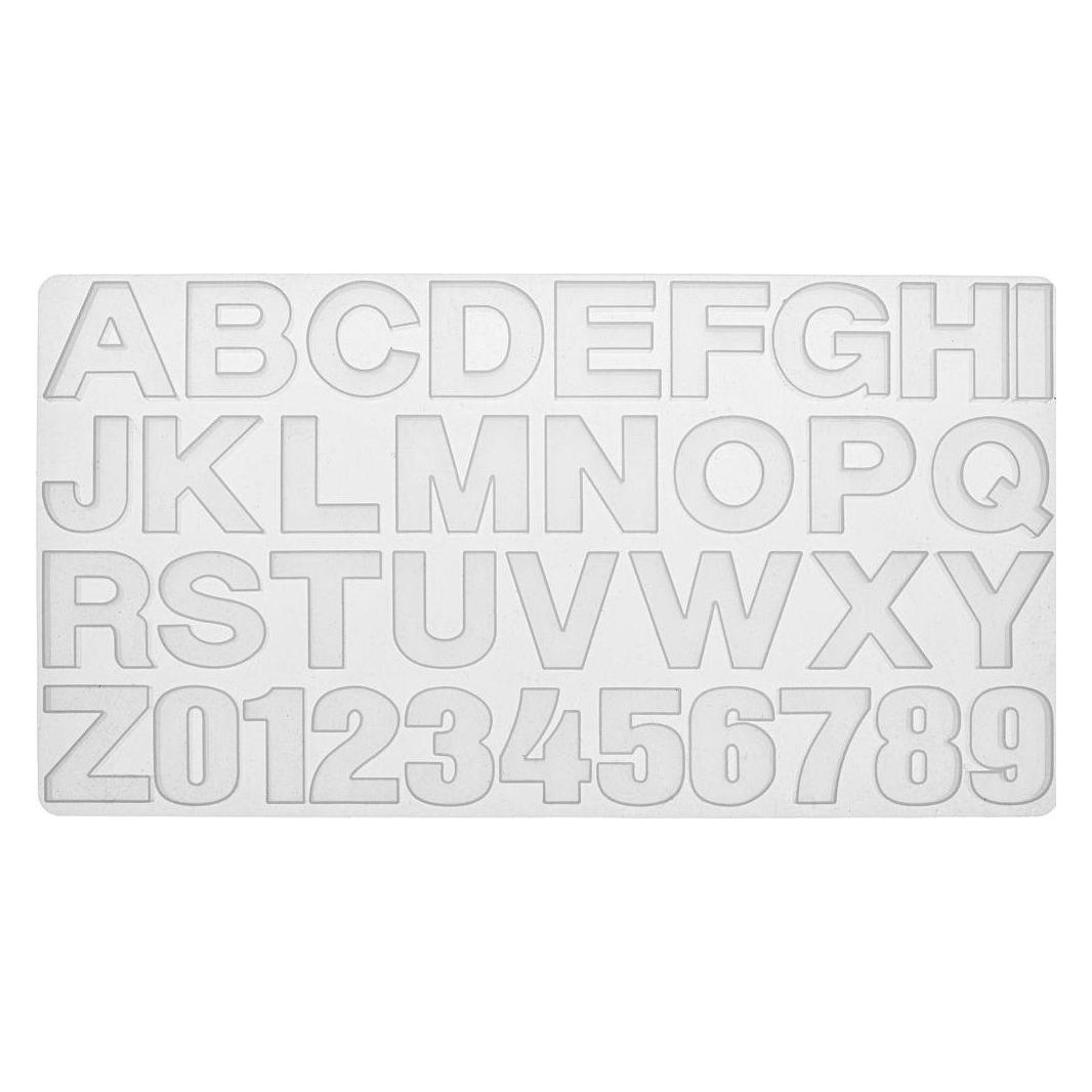 Glorex Form aus Silikon 36 x 19 cm 36-teilig, Buchstaben und Zahlen (42 x 36 x 19 cm) (62702500)