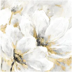 La Casa »weiße Blumen« Ölbild handbemalt