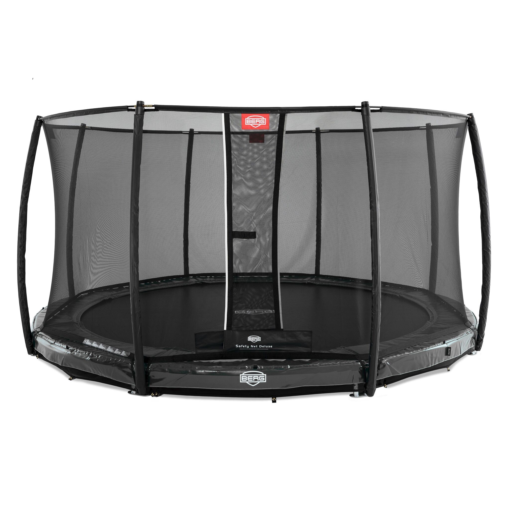 Berg Trampolin InGround "Elite" mit Sicherheitsnetz Deluxe, 330 cm, Grau