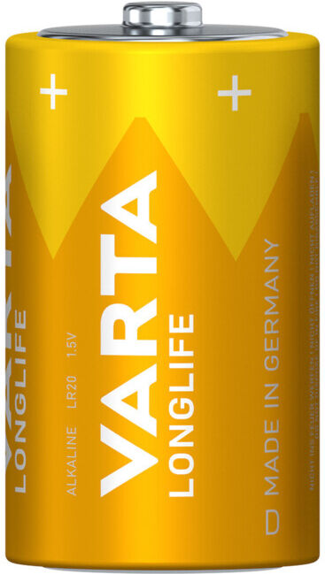 VARTA Batterie LONGLIFE D blister de 2 pièces (04120101412)