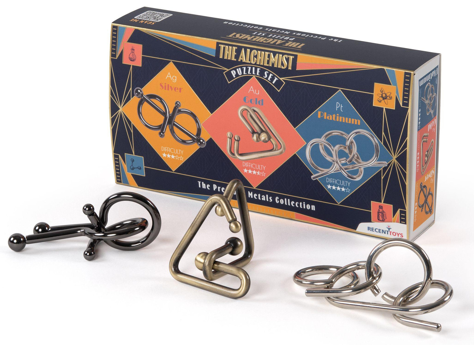 Recent Toys Breinbreker-puzzelset De Alchemist met 3 metalen puzzels