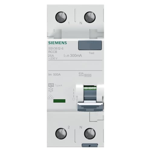 Siemens 5SV Klasse-A Differentiële schakelaar 2-polig 25 A 300 mA 70 mm