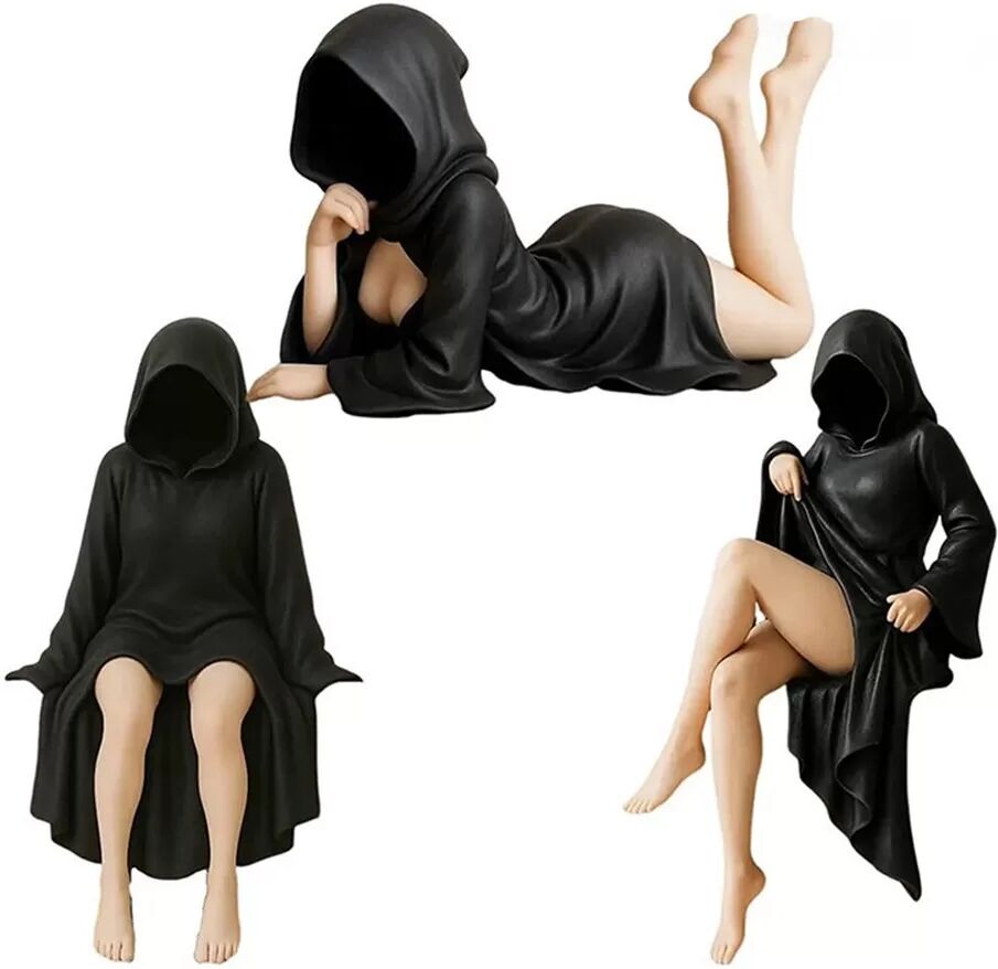 INF Mysteriöse Statue Schwarze Robe Königin Dekoration Figur für Wohnzimmer, Schlafzimmer, Büro