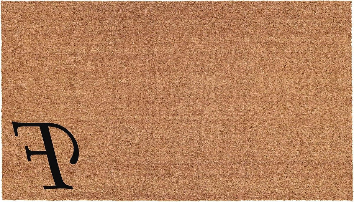 Monogram Deurmat van Natuurlijke Kokosvezel - Zwart/Naturel - 60 x 90 cm