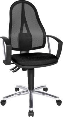 Topstar Bürostuhl Point Net, Permanentkontakt, m. Armlehnen, verstellbarer Netzrücken, schwarz