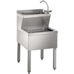 Wimar Gastro Handwasch- & Ausgußbecken, Edelstahl, mit Ablaufgarnitur, 600 mm Tiefe