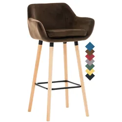 CLP Barhocker Grant Samt   Farbe: braun