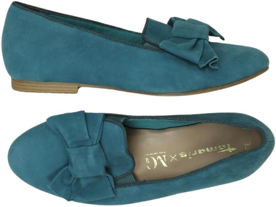 Tamaris Damen Halbschuh, Türkis, Gr. EU 36, Leder - Second Hand