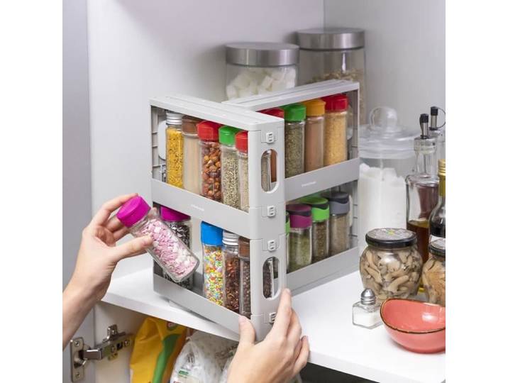 Rangement à Épices - InnovaGoods - Rispick - Coulissant - Pivotant - Blanc