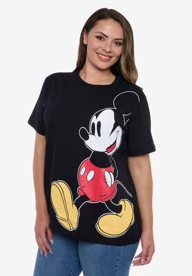 Plus Size Women's Womens Disney Mickey Mouse T-Shirt Black Short Sleeve by Disney in Black (Size 1X)