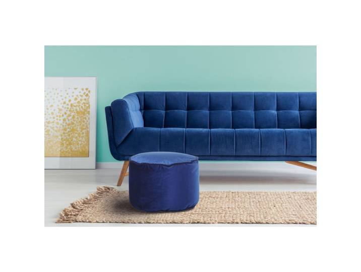 Pouf rond en velours taj mahal 125