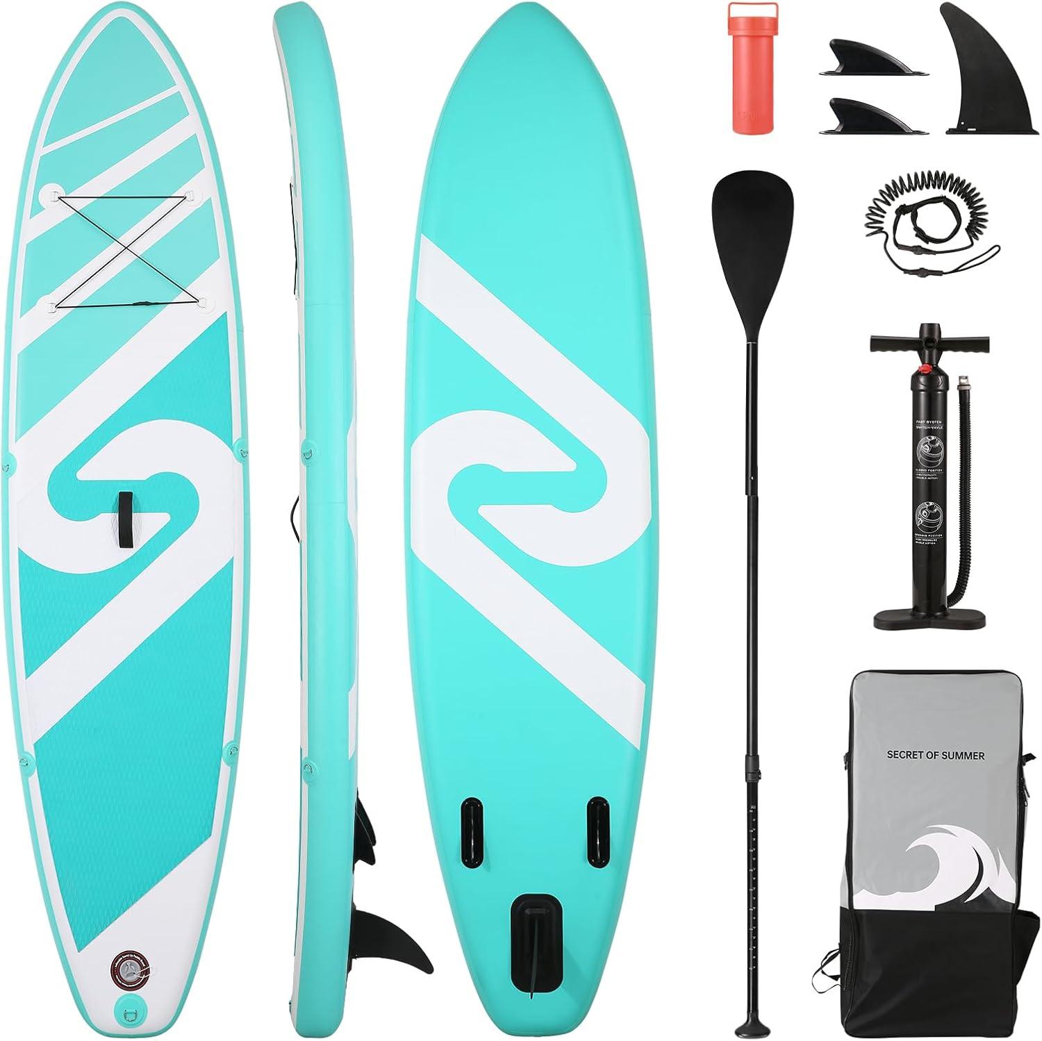 Aufblasbares Paddle Board, Stand-Up-Paddle-Board, aufblasbares Paddelbrett, SUP-Board mit hochwertigem Komplettzubehör, 120 "x30"x6" für Jugendliche und Erwachsene