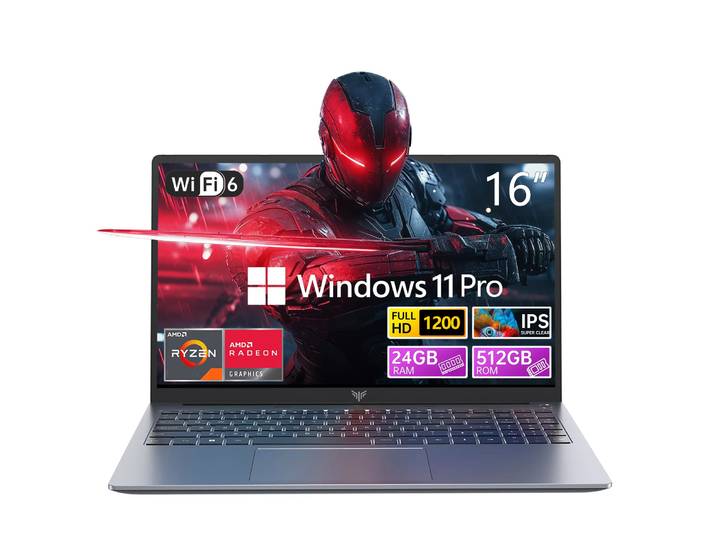 Ordinateur portable de jeu ACEMAGIC S16 16 pouces - Ryzen 7 H255 - 24 Go LPDDR5 512 Go NVMe SSD - AMD Radeon 780M - WiFi6 - BT5.2 - Windows 11 Pro