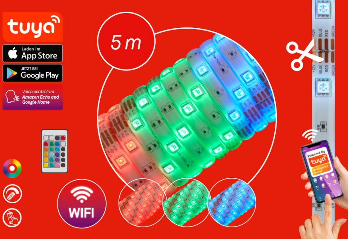 BRILONER LEUCHTEN Smarte LED-Leuchte "WIFI", bunt (weiß, neutral), Leuchten, Smarte LED-Leuchte