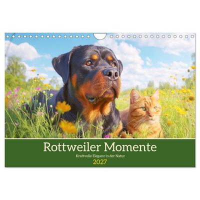 Rottweiler Momente. Kraftvolle Eleganz in der Natur (Wandkalender 2027 DIN A4 quer), CALVENDO Monatskalender