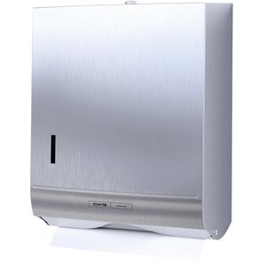 CWS Handtuchspender Stainless Steel Paper Slim, 7622000, für 300 Falthandtücher, Edelstahl, silber