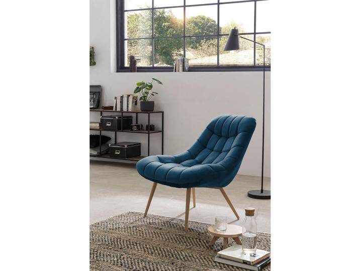 Livetastic Xxl-Sessel, Blau, Natur, Metall, 76x85.6x85.6 cm, Wohnzimmer, Sessel, XXL-Sessel