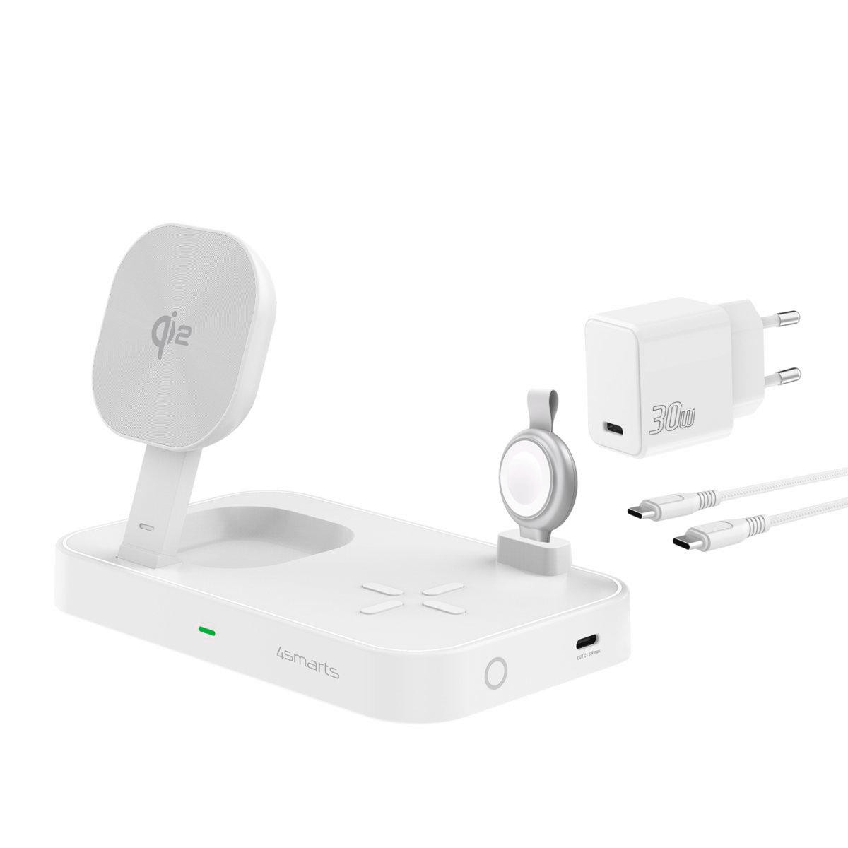 4smarts Qi2 Ladestation Trident mit MFi Fast Charger, weiß 540999