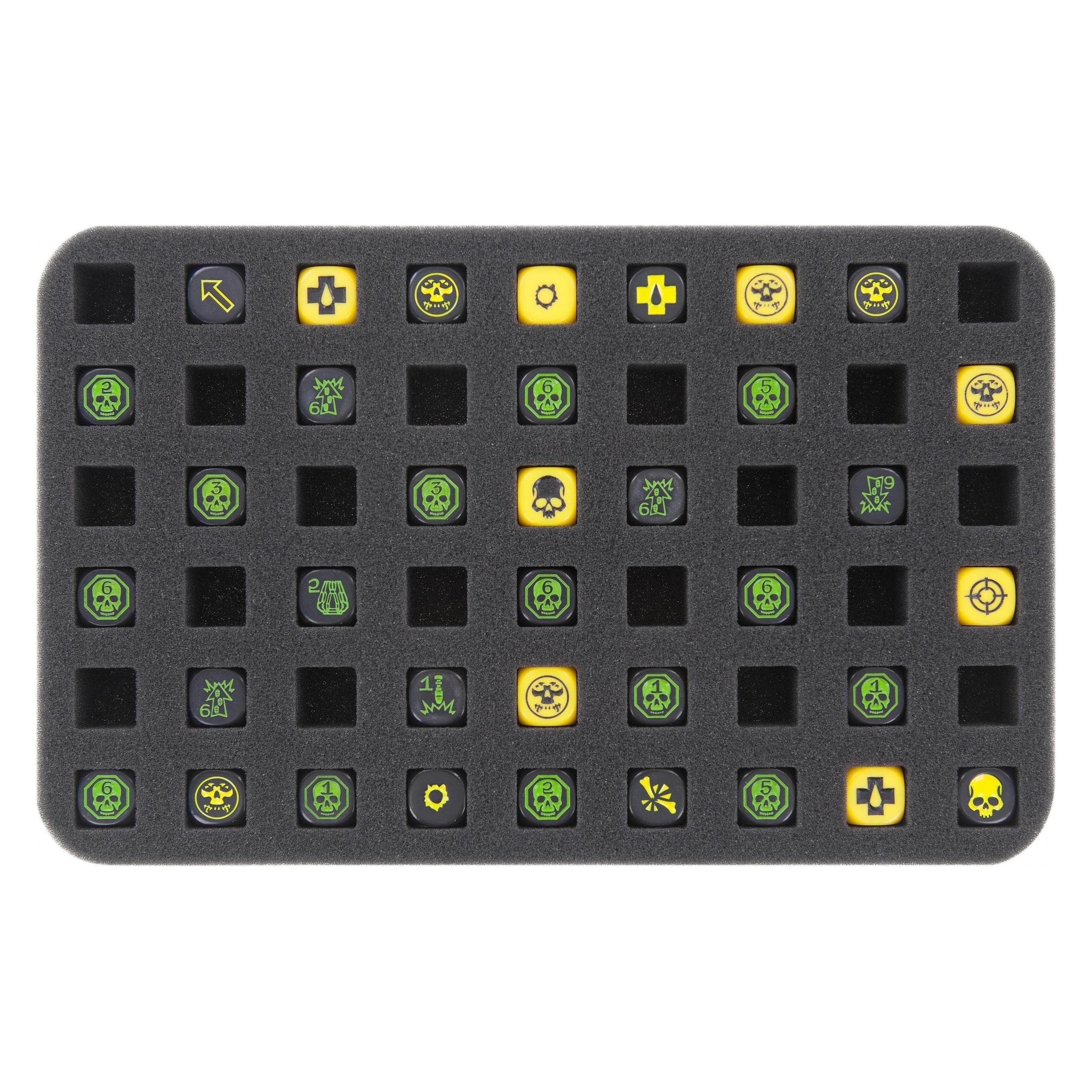 Feldherr HS025WH14 - 25 mm Half-Size Schaumstoff mit 54 quadratischen Ausstanzungen für War (Schaumstoff) (HS025WH14)