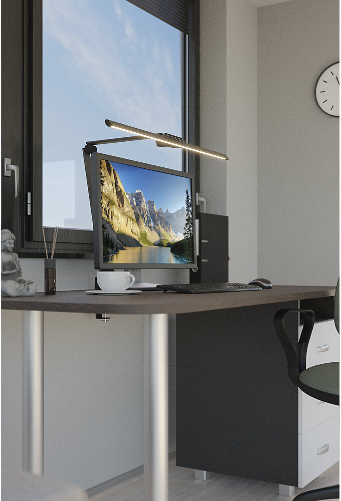 LED-Bildschirmleuchte FLOW, dimmbar, mit Klemmfuß, anthrazit, 1000 lm Hansa