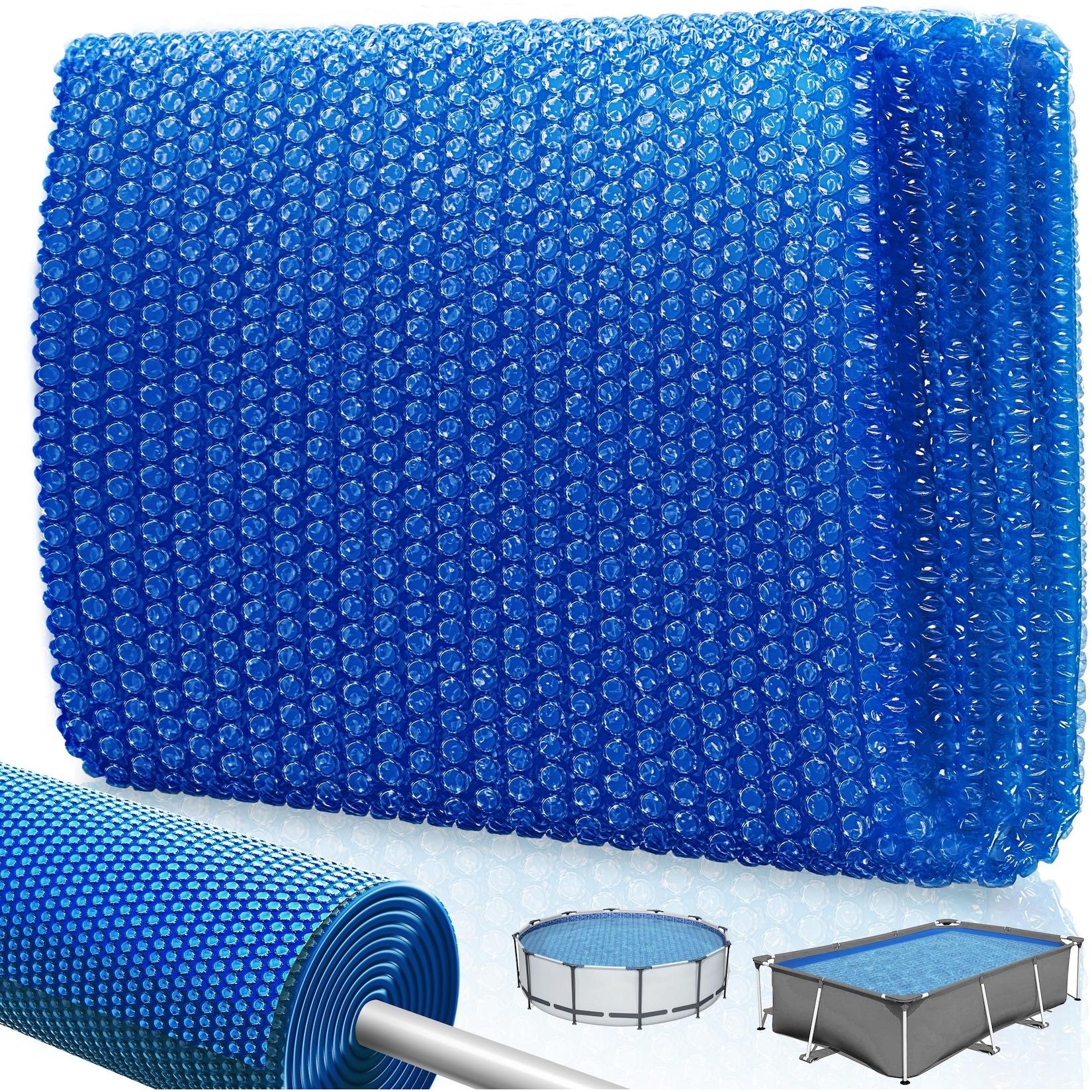 KESSER® Pool Solarabdeckplane Solarfolie Stärke 120µm Solarabdeckung Solarplane zuschneidbar Poolsolarplane Solar Folie inkl. 1x Schere, 1x Lochzange & 12x Ösen Poolheizung für Wassererwärmung